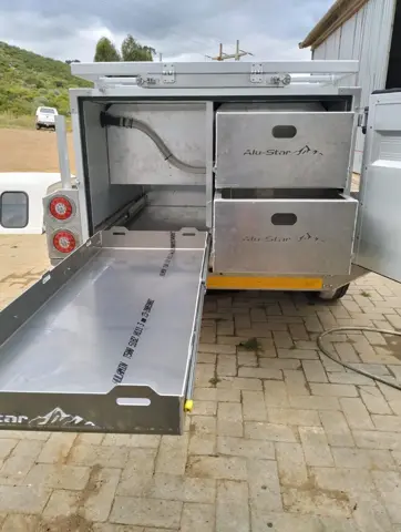 Tracker rear drawers with the slide-out deck