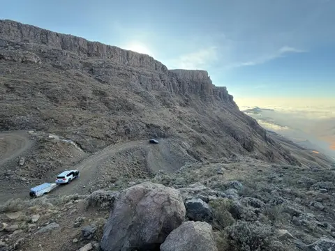 Ranger: A customer's Ranger on Sani Pass in the Drakensberg